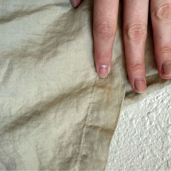 VTG Express Women's XL 100% Linen Pants Trouser Wide Leg Minimal Coastal Tan - Picture 10 of 11